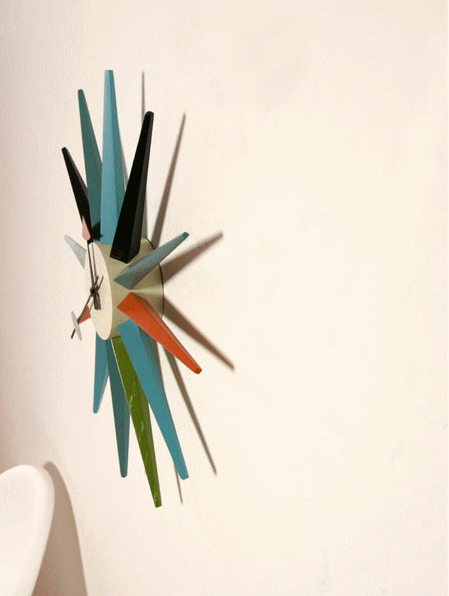 ジョージ・ネルソンがデザインしたサンバースト・クロック（Sunburst Clock）のディテール
