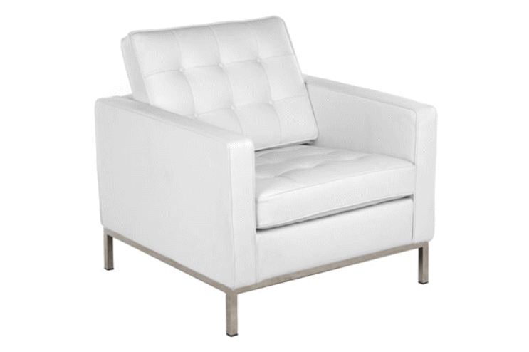フローレンス・ノールがデザインした1205ラウンジ1人掛けソファのホワイト
