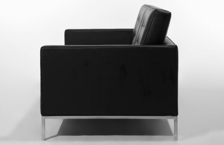 フローレンス・ノールがデザインした1206ラウンジ2人掛けソファの側面