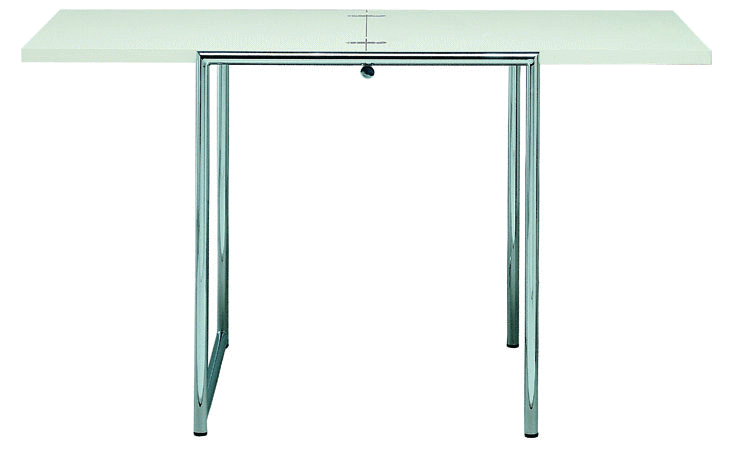 アイリーン・グレイのJeanテーブルで天板を伸ばした状態（イタリア製）